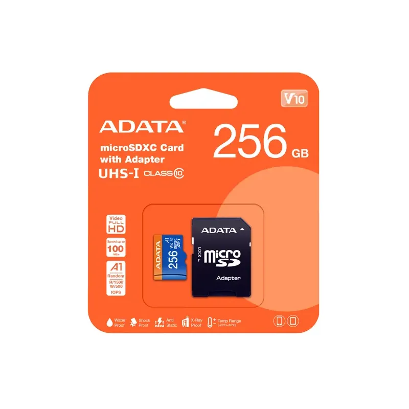 کارت حافظه میکرو اس دی ای دیتا AUSDX 256G UI CL10 A1-RA1